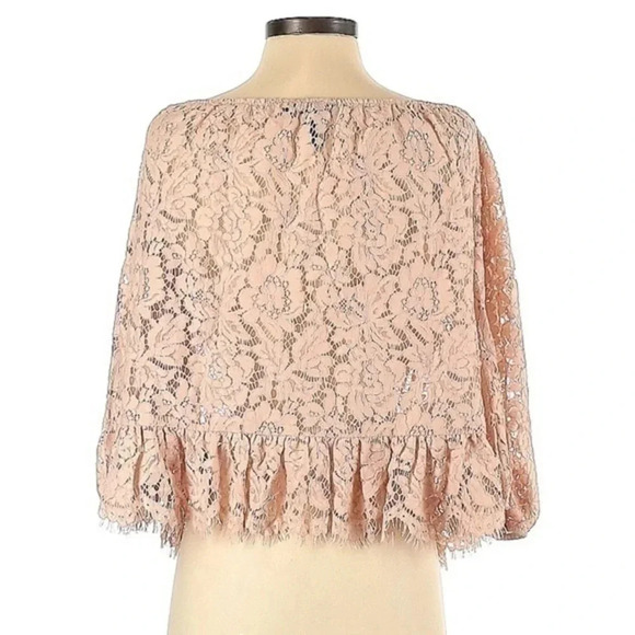 BCBGMAXAZRIA | Blush Pink Lace Off The Shoulders Blouse Top Size S Small - Picture 2 of 3